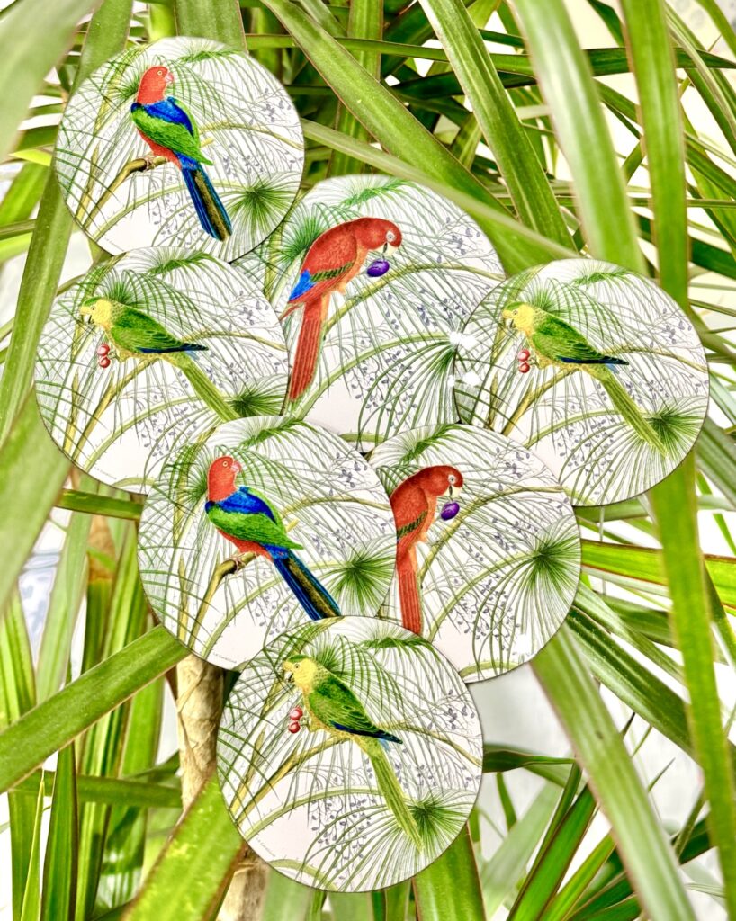 Sottopiatti artigianali pappagalli